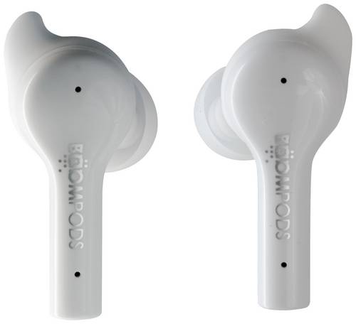 Boompods Bassline GO In Ear Kopfhörer Bluetooth Weiß Headset, Lautstärkeregelung, Schweißresistent, Touch-Steuerung