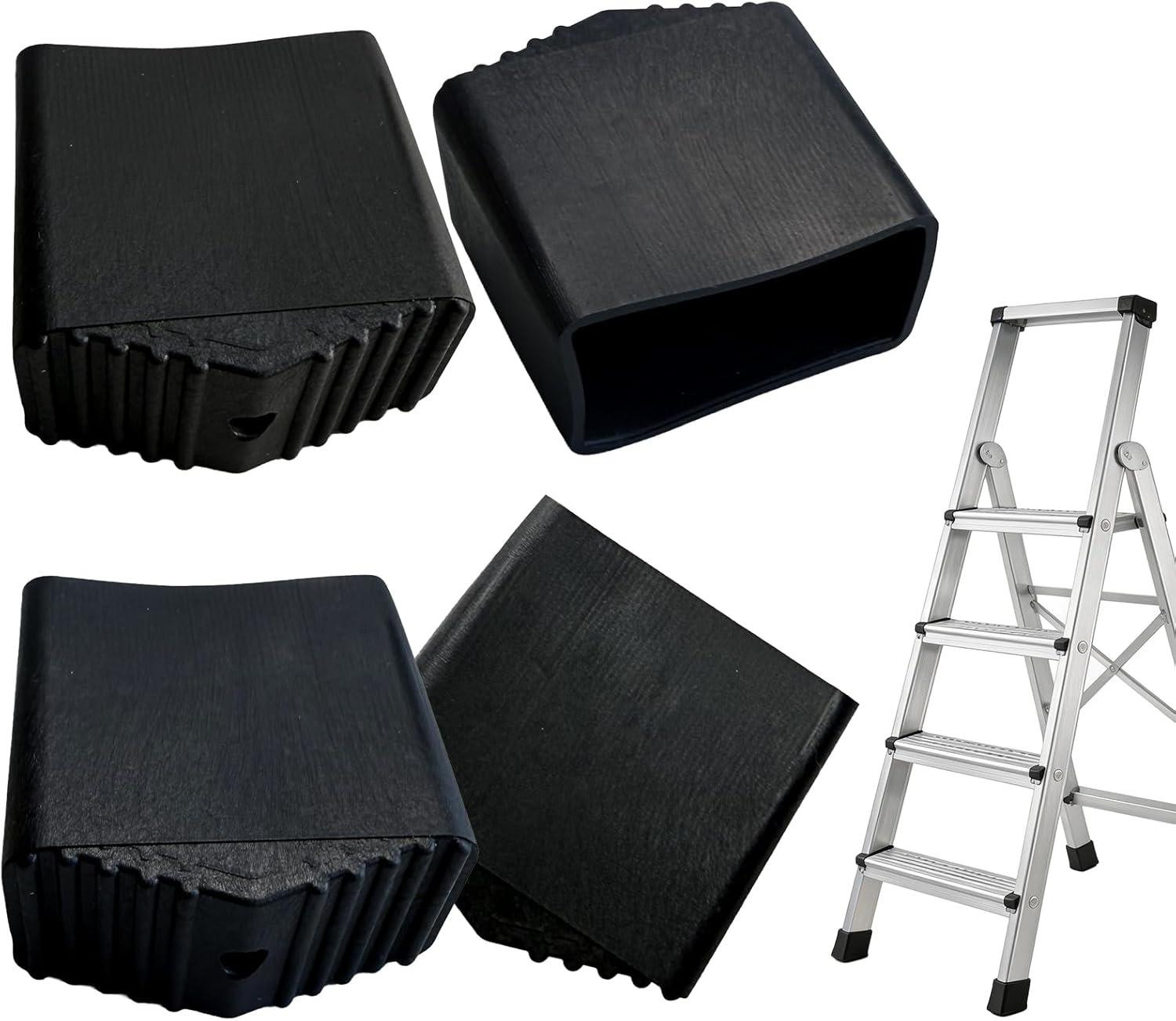 Set van 4 slijtvaste laddervoeten voor vierkante ladders van 2x4 cm