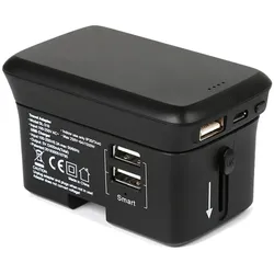 RealPower TravelCharge-4k Universal Schwarz USB Kabelloses Aufladen Drinnen, Draußen