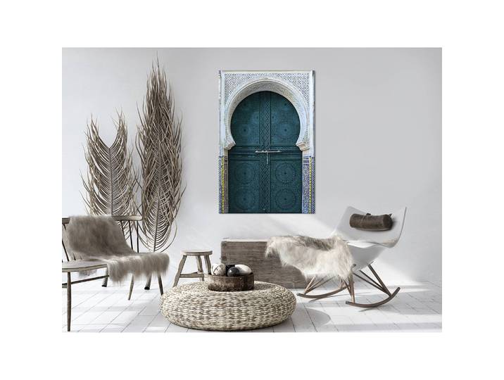 Wandbild Ethnic Door Leinen Grün 40 x 60cm