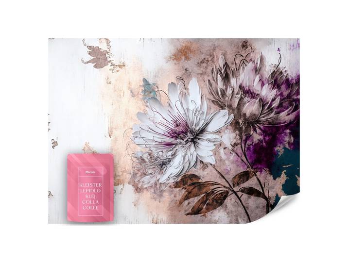 FOTOTAPETE für Wohnzimmer Blumen Blätter Abstraktion 200x140
