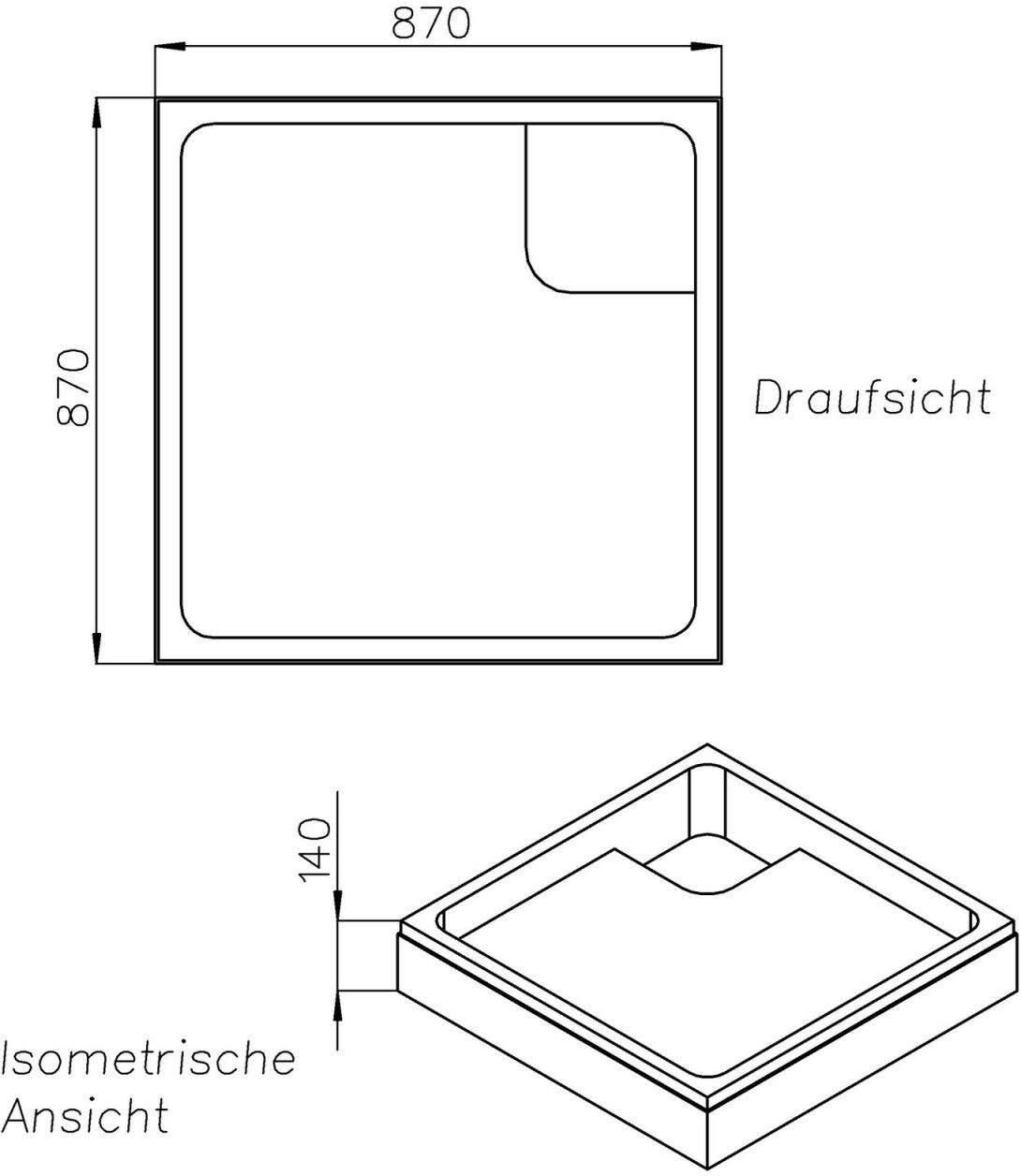 Neuesbad Wannenträger für Galatea SUN S 382 90x90x2,5 SD23479