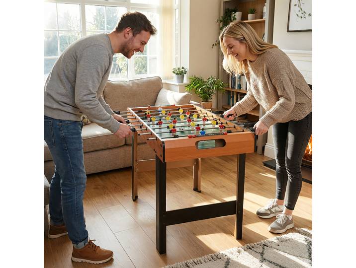 HOMCOM Mini babyfoot, table de baby-foot, en MDF, 22 joueurs, 2 balles, 2 panneaux de scores, 84,5L x 40l x 61,2H cm