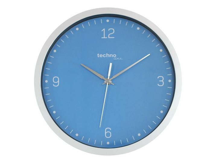 Wanduhr WT 9000 Kunststoffrahmen / Kunststoffabdeckung Ø 30cm Blau/Blau