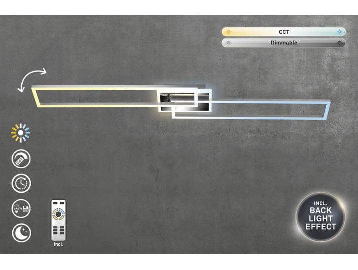 BRILONER LEUCHTEN LED Deckenleuchte FRAME , schwarz (weiß, neutral), Leuchten, LED Deckenleuchte