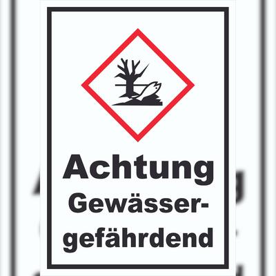 HB-Druck Schild Gewässergefährdend Verunreinigung von Wasser hochkant A3 Rückseite selbstklebend