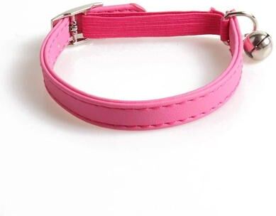 Uplift Essentials Pastel Macaron Adjustable Elastic Pet Collar With Alert Bell rose Red