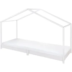 HAUSBETT 90 x 200 cm Bodenbett weiß