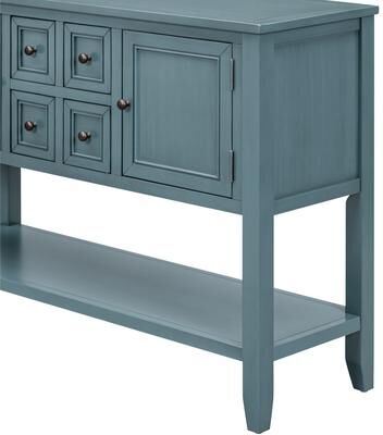 Cambridge Series Ample Storage Vintage Console Table with Four Small Drawers and Bottom Shelf
