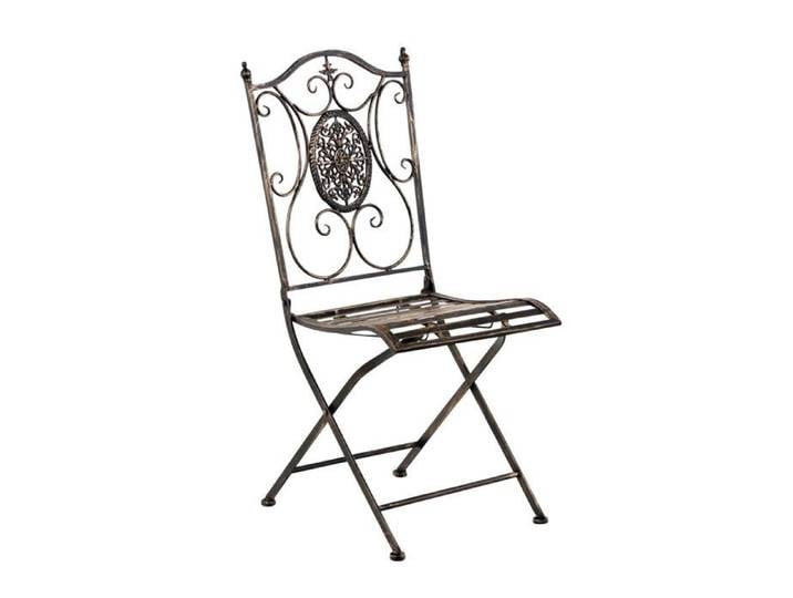 Chaise de jardin balcon terrasse design rustique pliable en metal bronze 10_0003037