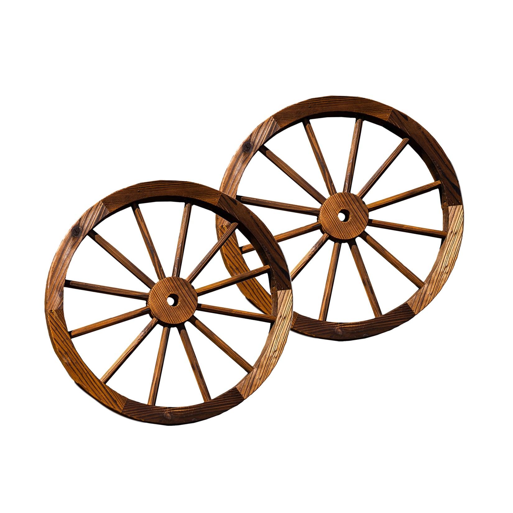 HTI-Living Holzrad 2er Set Rustikal