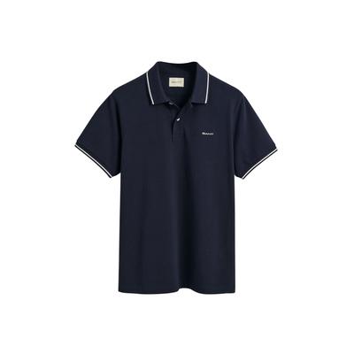 Poloshirt GANT "Poloshirt TIPPING PIQUE POLO 1er Pack", Herren, Gr. M, blau, Obermaterial: 100% Baumwolle CO., Shirts