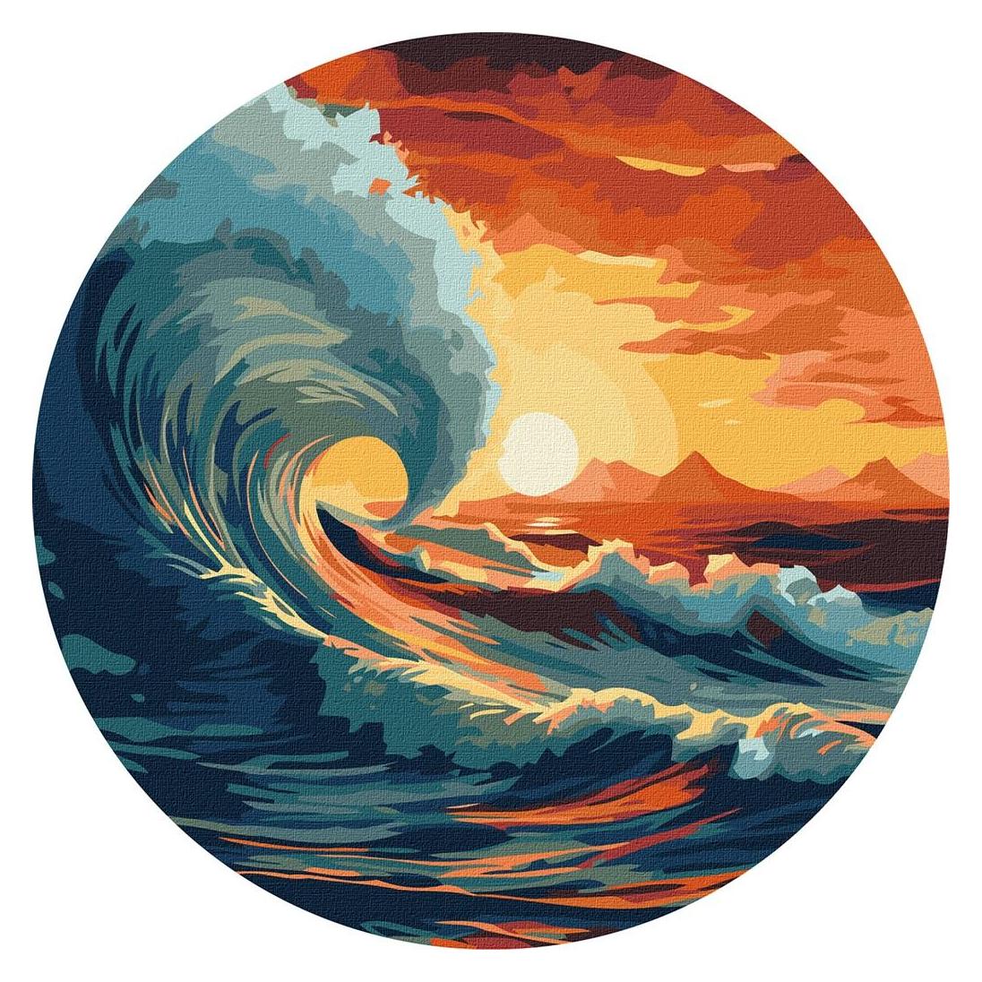 Ideyka Malen nach Zahlen runder Rahmen - Catch the wave (57318043)