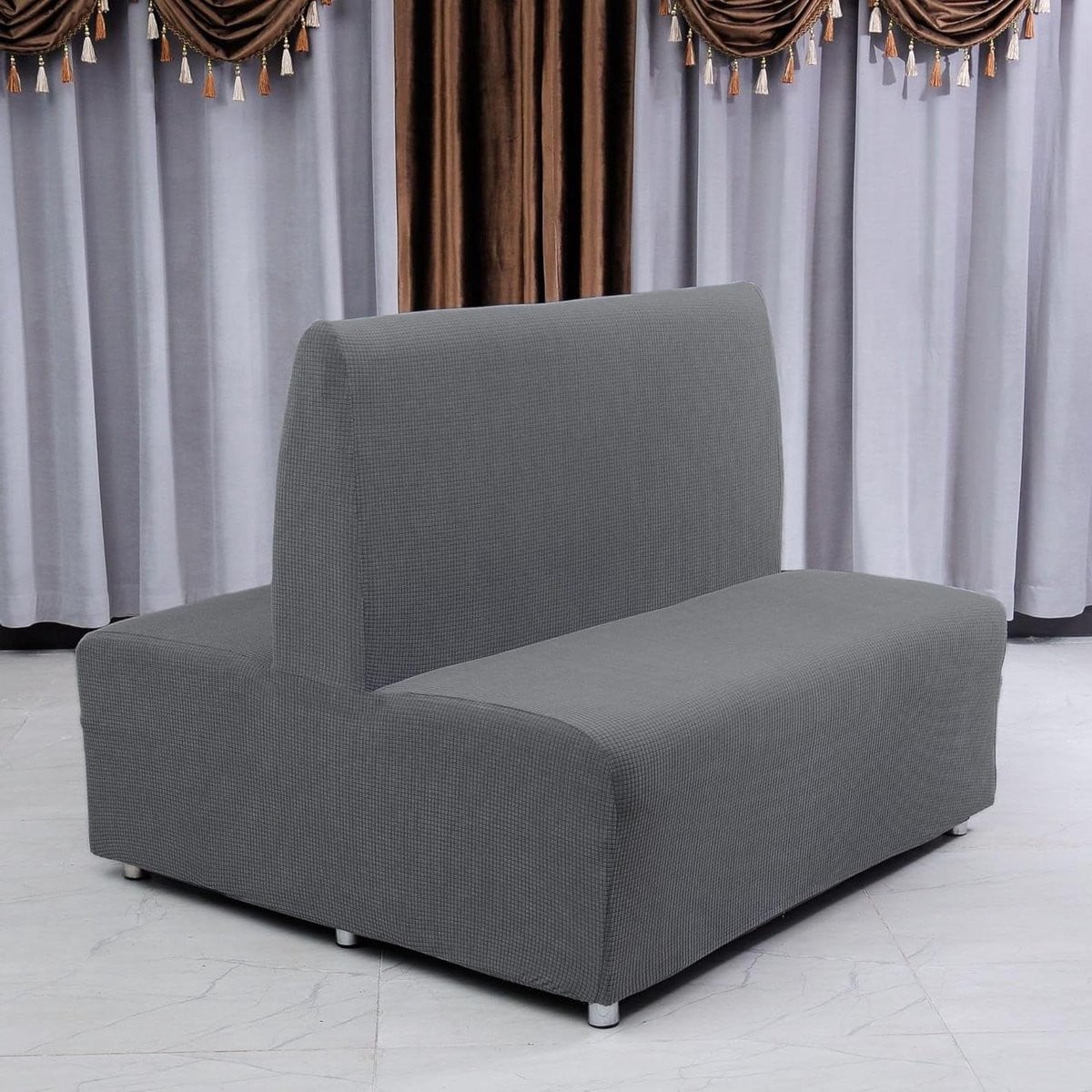 Donkergrijze bankhoes voor slaapbank en futon, 100-125 cm