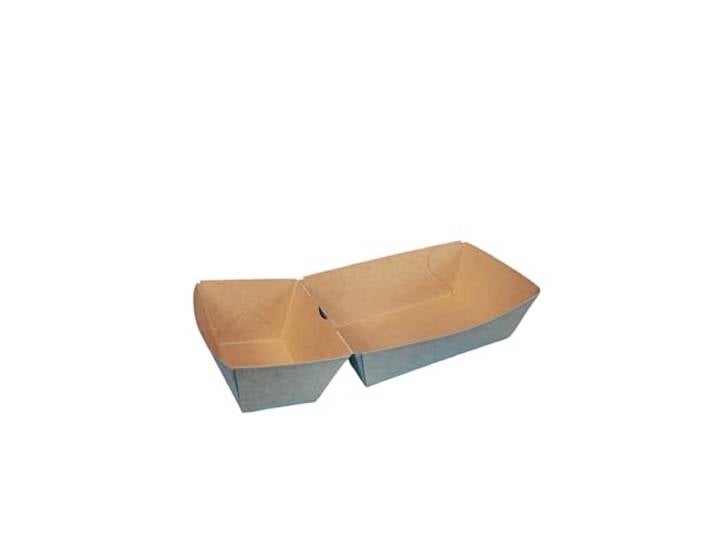 Pro DP 600 Einweg Dipschalen Snackschalen mit Dip/Soßenfach braun Kraftkarton fettdicht 215x90x45mm