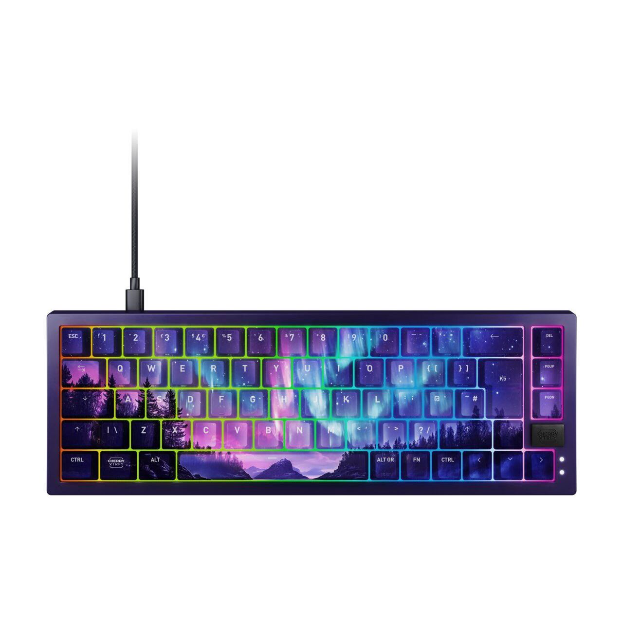 CHERRY K5V2 Compact + GP6 Bundle Cherry MX2A Northern Light USB Deutsch blau/violett (kabelgebunden)