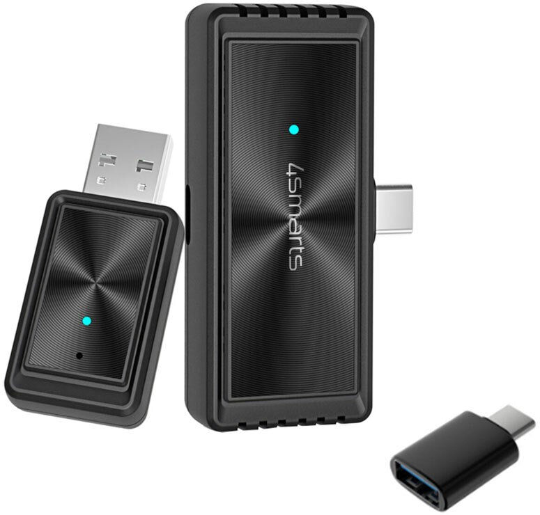 4Smarts Trådløs Adapter m. Skærmdublering - Apple CarPlay & Android Auto - Sort