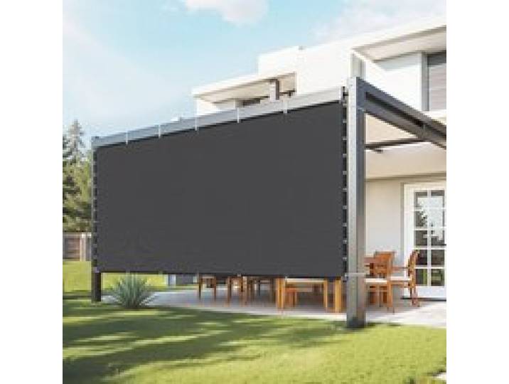 VEVOR 90 % Sonnenschutztuch Sichtschutz Schattenabdeckung (305 x 366 cm) für Pergola mit Edelstahlösen, Sonnensegeltuch mit 140 g/m² HDPE-Material, für Outdoor Terrasse Garten Hinterhof (Schwarz)
