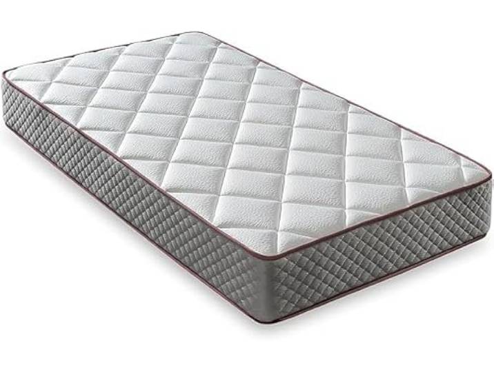 LUXIABED Matratze 90 x 200 cm, Modell Elixir, viskoelastisch, doppelt, verschiedene Seiten, Komfort + mittlere Festigkeit, hygienisch und atmungsaktiv, Einzelbett, Grau, Höhe 22 cm