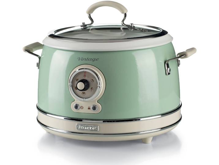 ARIETE Multikocher 2904GR , grün, B:27,5cm H:25,5cm T:32cm, Küchenmaschinen, Slowcooker/Reiskocher, Multikocher