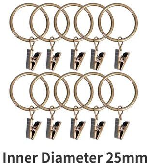Inspire Essentials 10 Piece Metal Curtain Clips With Hooks Rustproof Curtain Hanging Rings 3