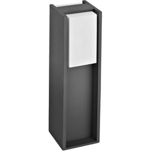 Philips Wegeleuchte Bridge, anthrazit, mit 230 V Netzstrom, Pollerleuchte, E27-Fassung, IP44 Spritzwasserschutz, Höhe 40cm