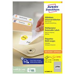 Avery-Zweckform L4730REV-25 Universal-Etiketten 17.8 x 10 mm Papier Weiß 8100 St. Wiederablösbar Tintenstrahldrucker, Laserdrucker, Farblaserdrucker, Kopierer