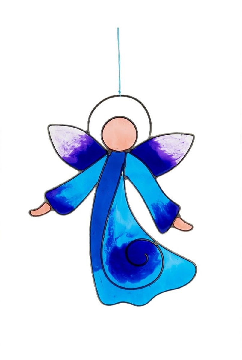 Raamhanger Engel blauw paars