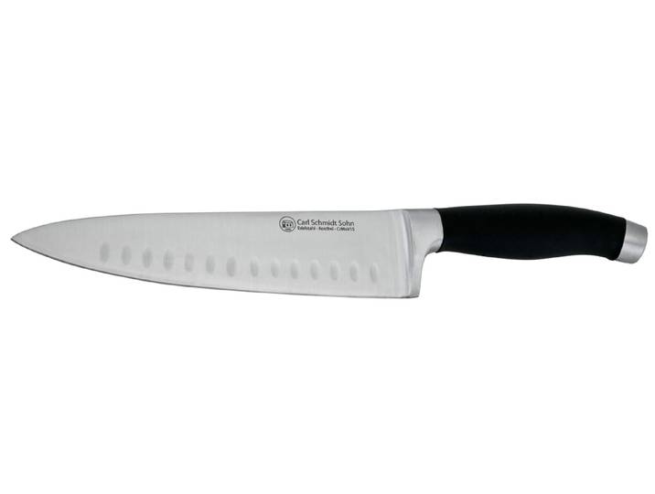 Kochmesser CARL SCHMIDT SOHN SHIKOKU, 17 cm, Edelstahl rostfrei , schwarz, Klingenlänge 17cm, Edelstahl, Kunststoff, Kochmesser, Kochmesser, mit Kullenschliff
