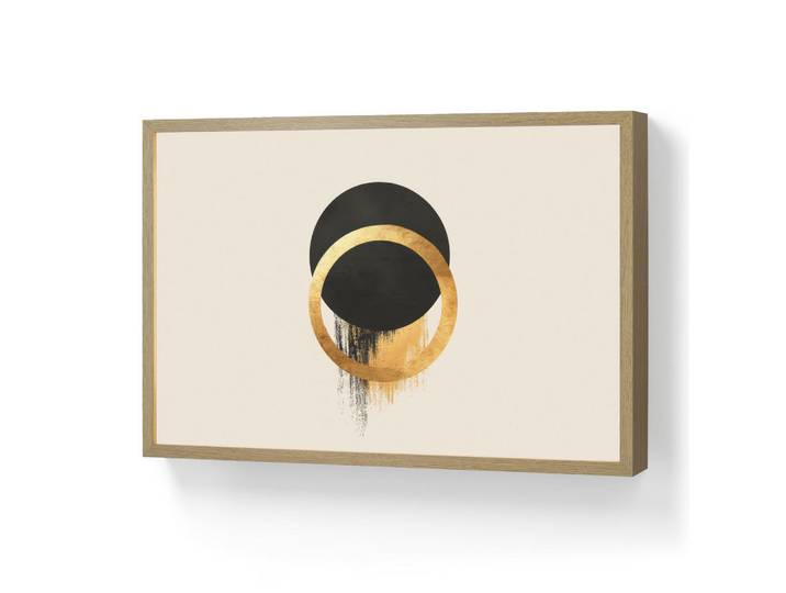 OnlyWow Wandleuchte MIT Akku Abstraktes Design - Schwarzer Kreis - Farbflecken 60x40 cm, Creme, Rechteckig, LED integrated, 60x40x8 cm, Lampen & Leuchten, Innenbeleuchtung, Wandleuchten