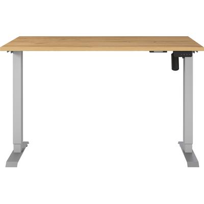 Schreibtisch GERMANIA "Boras", silber (grandson, eiche, nachbildung, silber, silber, grandson, eiche, nachbildung), B:120cm H:120cm T:80cm, Tische, Schreibtisch, Breite 120/140/160/180 cm, Metallgestell, elektrisch höhenverstellbar