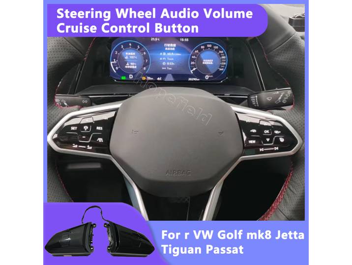 Bouton de volant multifonction, Mode d'assistance de voyage, interrupteur à écran tactile pour VW Golf MK8 Passat Tiguan Jetta 2019 intérieur