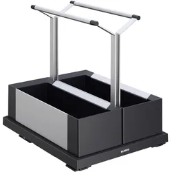 Blanco Storage Caddy 40 Kunststoff, Aluminium schwarzgrau Komfortabler Zugriff dank des Griffs u, Abfalleimer, Grau, Schwarz
