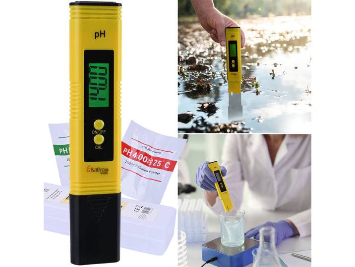 Digitales pH-Messgerät mit ATC-Funktion, LCD-Display, pH-Messbereich 0-14