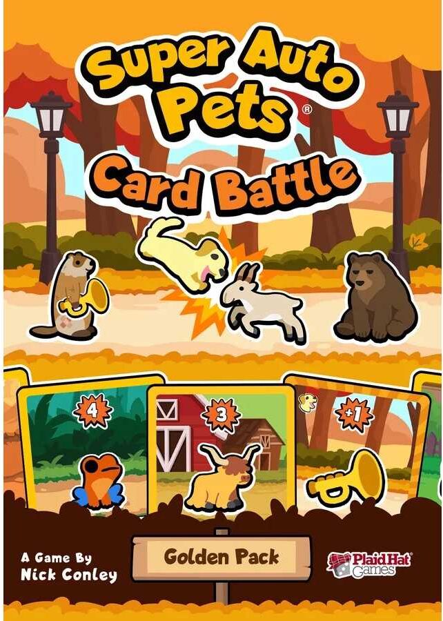 Super Auto Pets Card Battle: The Golden Pack by Plaid Hat Games, Card Game for 2-4 Players, Ages 10+, Quick-Playing Card Battle