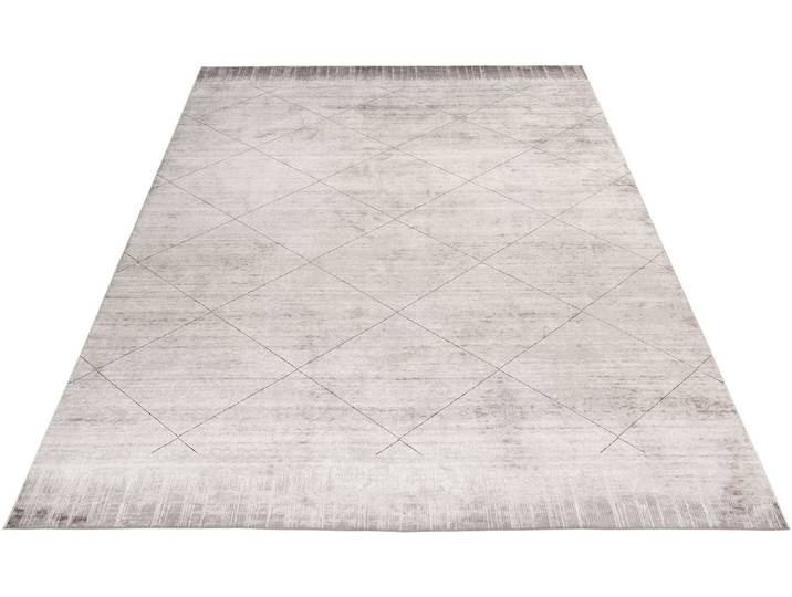 Teppich OBSESSION My Eden of Obsession 201 , grau, B:120cm H:10mm L:170cm, Polyacryl, Viskose, Teppiche, Teppich, Kurzflor, kariert, besonders hohe Knotendichte, Material: 85% Viskose
