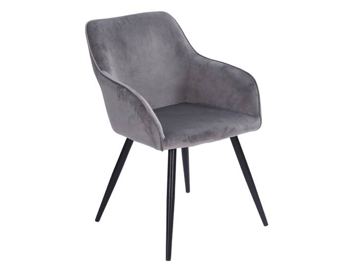 Chaise style vintage en velours gris