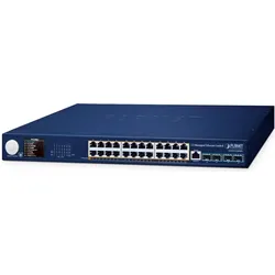 Planet GS-6311-24P4XV 24-Port Managed Ethernet Switch (24 Ports), Netzwerk Switch, Blau