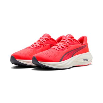 Laufschuh PUMA "ELECTRIFY NITRO 5", Damen, Gr. 44, Textil, rot (ultra rot, inky depths), Schuhe Laufschuh, NITROFOAM™ + PROFOAM: mehr Dämpfung & reaktive Performance