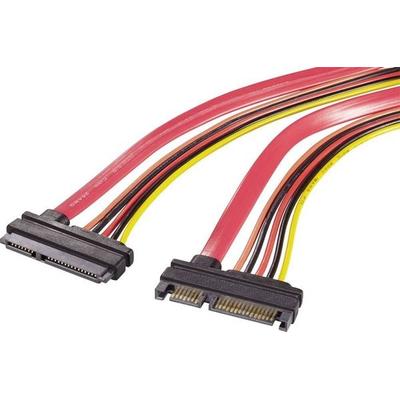Renkforce Festplatten, Strom Verlängerungskabel [1x SATA-Kombi-Stecker 7+15pol. - 1x SATA-Kombi-Buchse 7+15pol.] 0.50 m Rot, Orange, Schwarz, Gelb
