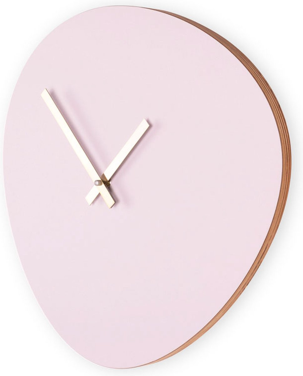 KLOQ Wandklok Pebble Lila met Witte Wijzers