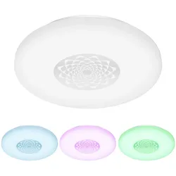 Smart LED Deckenleuchte dimmbar über App Deckenlampe RGB Farbwechsel Wohnzimmerlampe, 17W 2100lm warmweiß - kaltweiß, DxH 34 x 7 cm