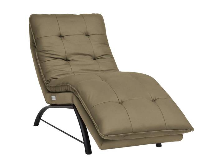Chilliano Liege, Olivgrün, Metall, Echtleder, Longlife-Leder, Vintage-Leder, 1-Sitzer, 75x91x170 cm, Goldenes M, Emas, Dgm, Lederauswahl, Stoffauswahl, Wohnzimmer, Sessel, Relaxliegen