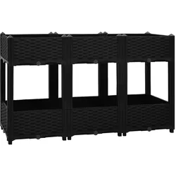 Helloshop26 - Hochbeet Pflanzkübel Pflanzen Blumen Garten 120 x 40 x 71 cm Polypropylen schwarz 02_0000910