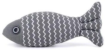 Inspired Living Realistic Fish Cat Kicker Toy For Indoor Exercise And Chew Play 20cm Grey