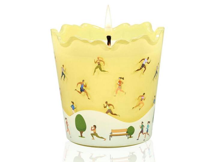 Duftkerze Gardenie-Jasmin Sojawachs 160g 30 Std. Brenndauer, Gelb, Glas, 8.5 cm, Dekoration, Kerzen & Kerzenhalter, Duftkerzen