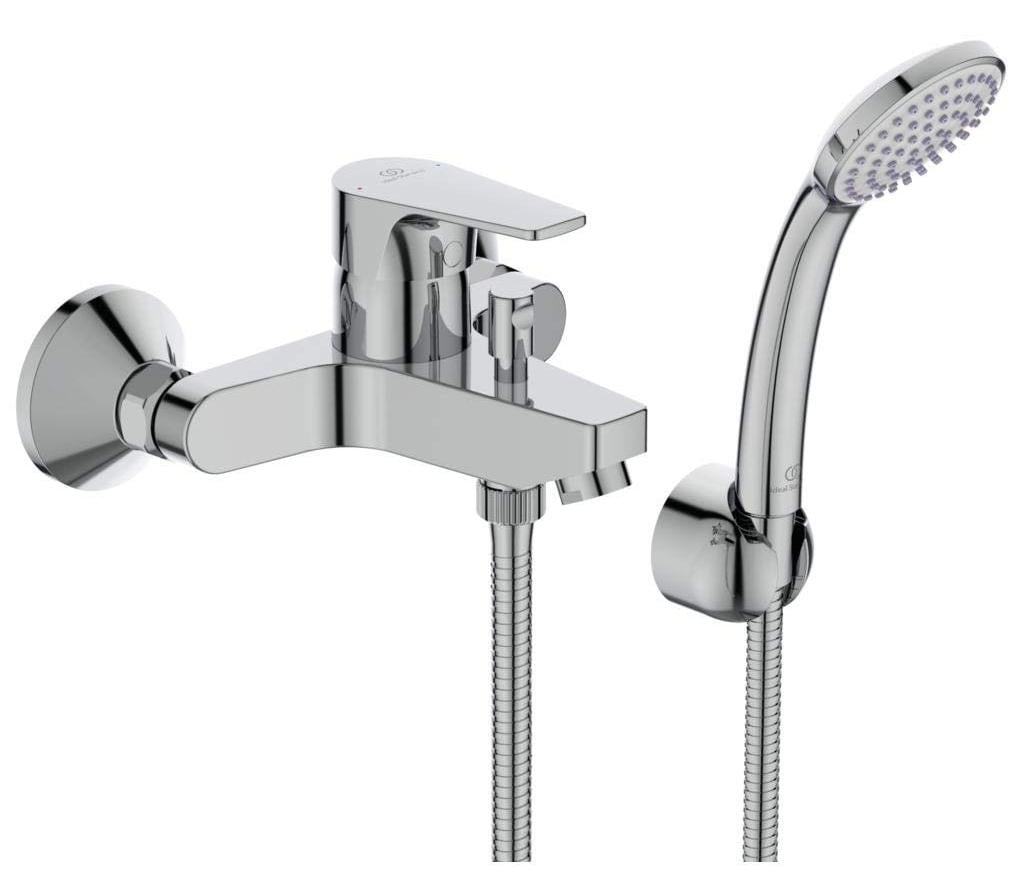 Dripio Badmengkraan met handdouche, verchroomd, voor wandmontage