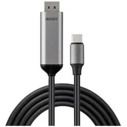 Lindy 2m Bi-Direktionales USB Typ C z (2 m), Videokabel, Grau