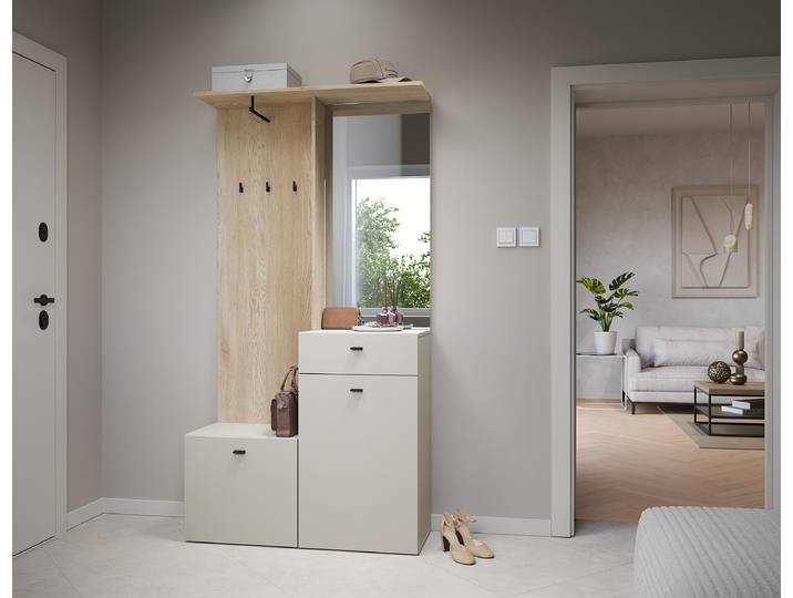 Kompaktgarderobe Dhamor 100 x 192 x 37cm Beige