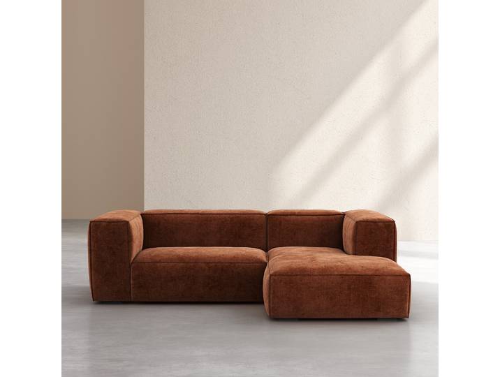 HABITAT - Canapé d'angle droit en tissu Kumal - Terracotta - Edwin